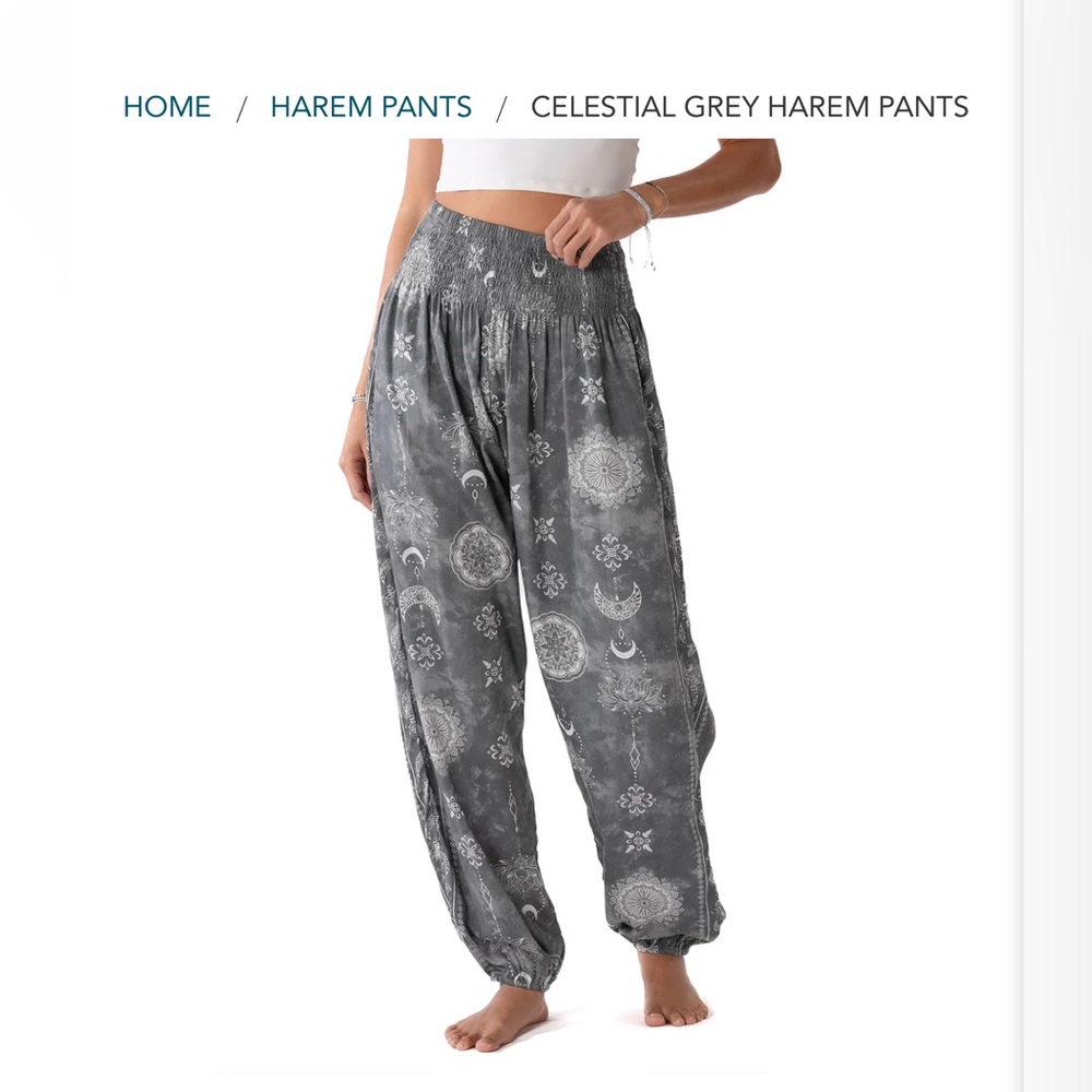 Celestial Grey Harem Pants-Lotus & Luna
Size-Medium Petite
